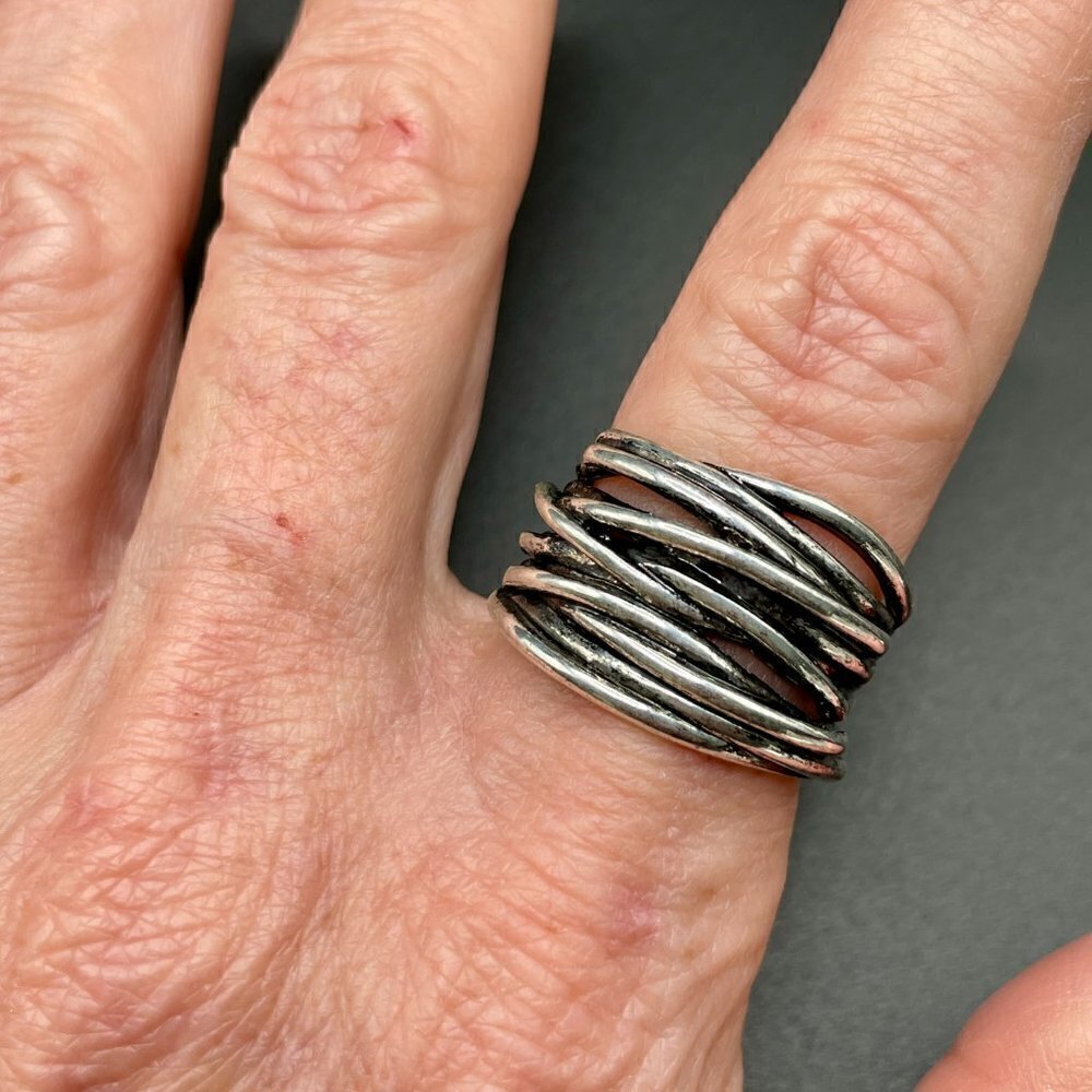 Twisted Distressed Wire Adjustable Wrapped Boho Ring #1150 - Picture 15 of 15